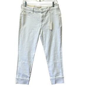 NWT Warp‎ + Weft JFK New York City Capris Jeans Cuffed Stretchy Cropped White 31